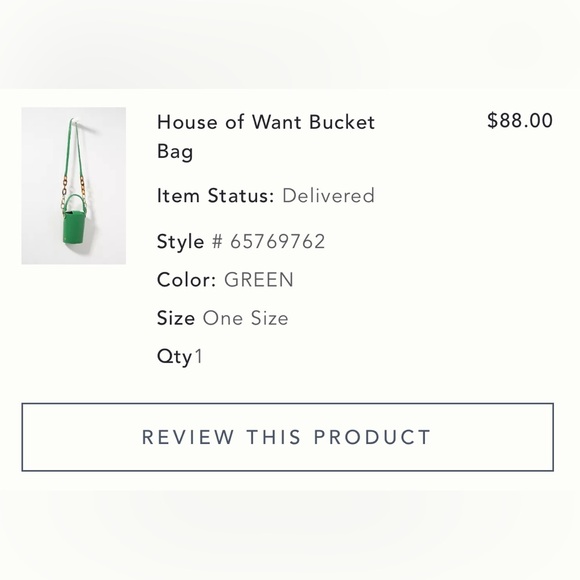 🦚Anthropologie House of Want Green Bucket Bag Purse - Picture 5 of 5